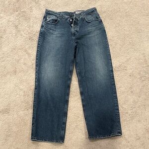 Ag Adriano Goldschmied Women's Boyfriend Jeans in Dark Blue Wash